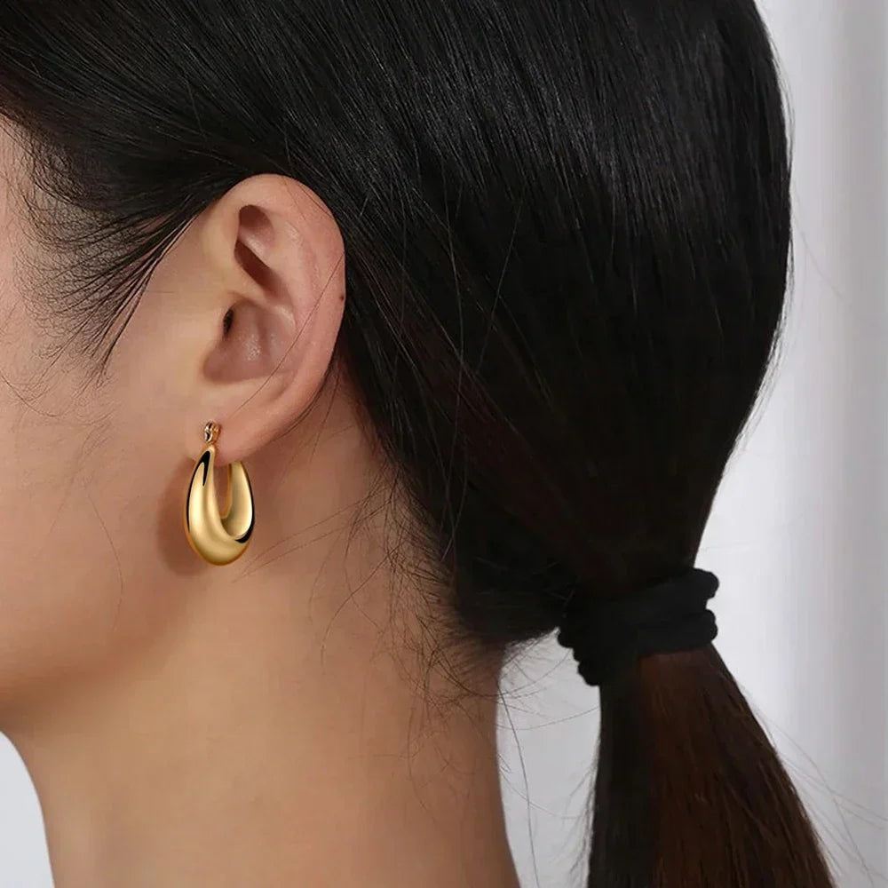 Boucles d’oreilles géométriques en acier inoxydable