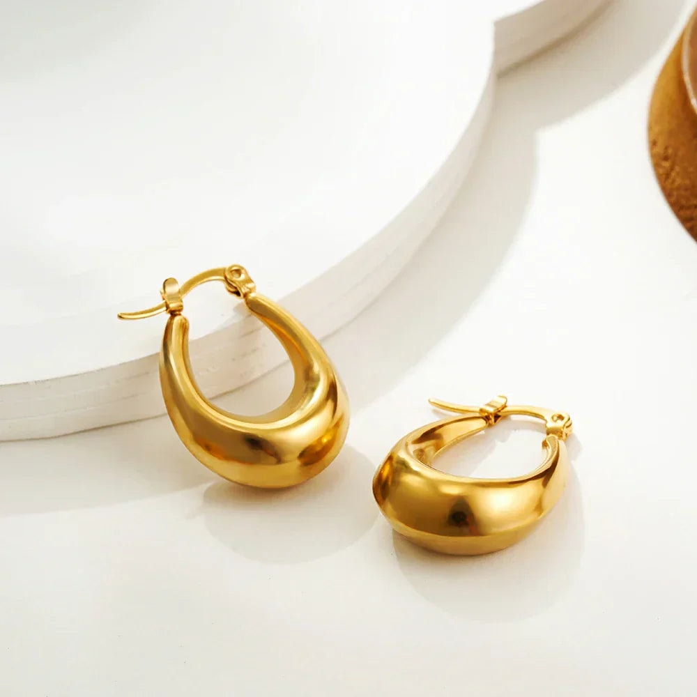 Boucles d’oreilles géométriques en acier inoxydable