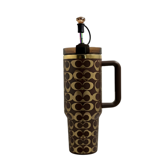 Gobelet isotherme monogramme holographique 1,2 L - Marron